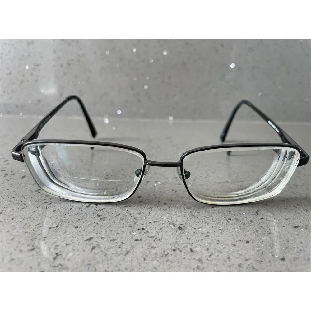 BOARD ROOM CLASSICS BC900 GM RECTANGLE gunmetal FULL RIM EYEGLASSES 55-16-145
